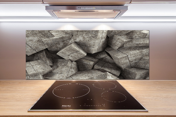 Panel de pared de cocina Cubos de hormigón