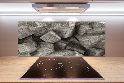 Panel de pared de cocina Cubos de hormigón