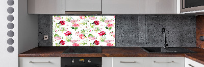 Panel para cocina Peonías rosas