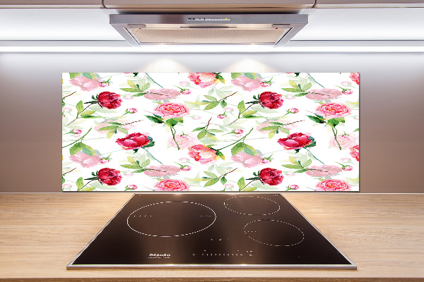 Panel para cocina Peonías rosas