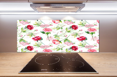 Panel para cocina Peonías rosas