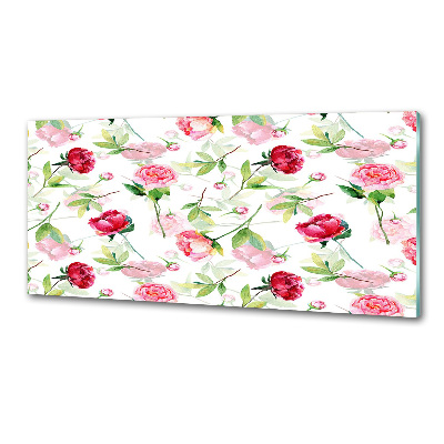 Panel para cocina Peonías rosas