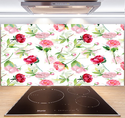 Panel para cocina Peonías rosas