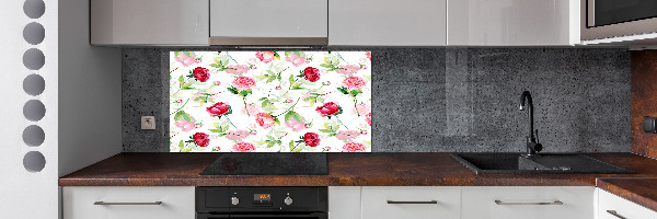 Panel para cocina Peonías rosas