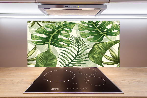Panel de pared de cocina hojas tropicales