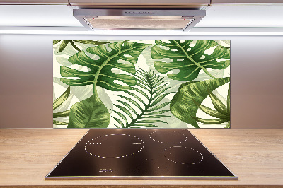 Panel de pared de cocina hojas tropicales