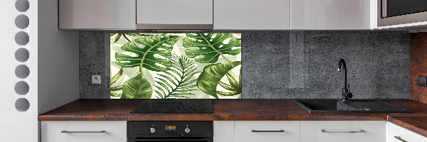 Panel de pared de cocina hojas tropicales