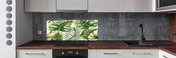 Panel de pared de cocina hojas tropicales