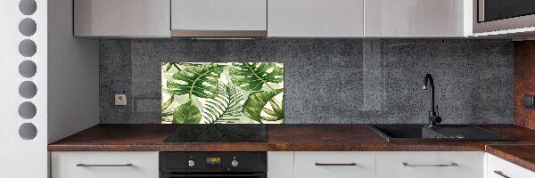 Panel de pared de cocina hojas tropicales