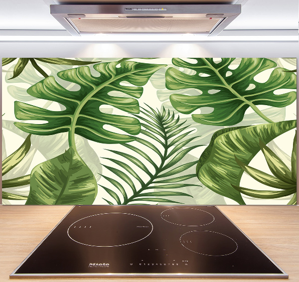 Panel de pared de cocina hojas tropicales