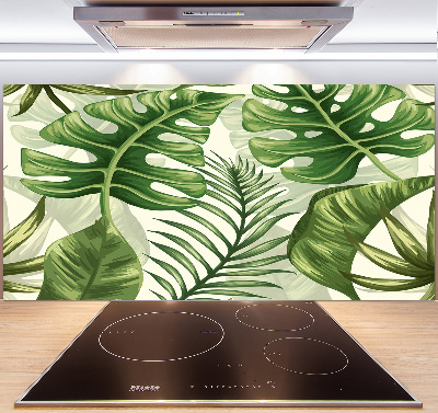 Panel de pared de cocina hojas tropicales