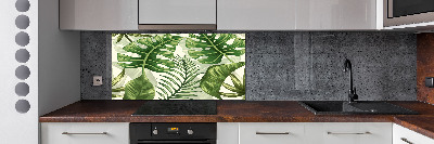 Panel de pared de cocina hojas tropicales