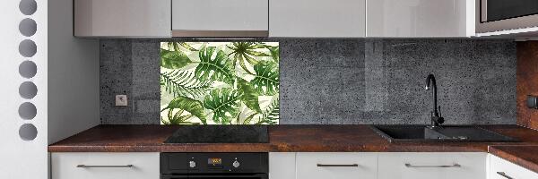 Panel de pared de cocina hojas tropicales