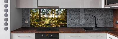 Panel de pared de cocina bosque de pinos