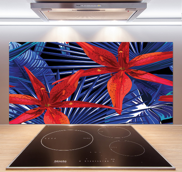 Panel antisalpicaduras flores tropicales