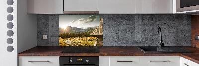 Salpicadero de cocina Casa en las montañas