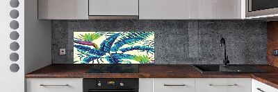 Salpicadero de cocina hojas tropicales