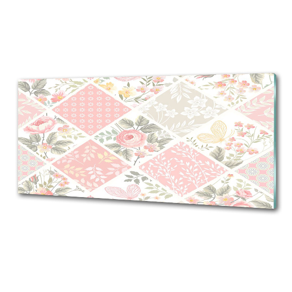 Panel antisalpicaduras Patrón de rosas y mariposas