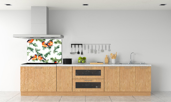 Panel antisalpicaduras Petirrojo en una conífera