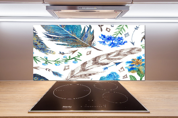Panel para cocina Plumas y flores