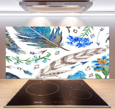 Panel para cocina Plumas y flores