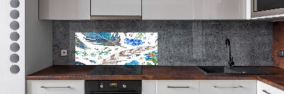 Panel para cocina Plumas y flores