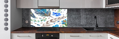 Panel para cocina Plumas y flores