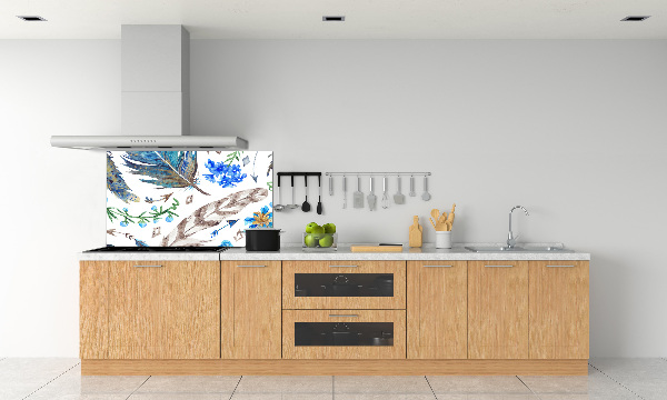 Panel para cocina Plumas y flores