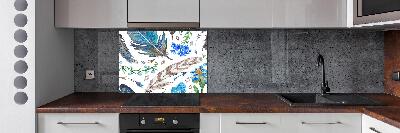 Panel para cocina Plumas y flores