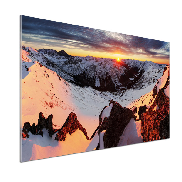 Panel de pared de cocina Montañas en invierno