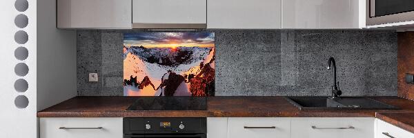 Panel de pared de cocina Montañas en invierno