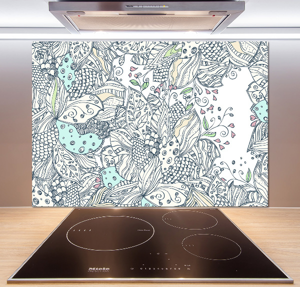 Panel de pared de cocina Patrón floral