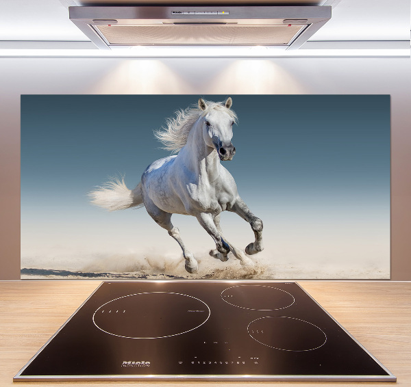 Panel para cocina Un caballo blanco galopando