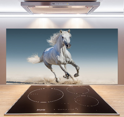 Panel para cocina Un caballo blanco galopando