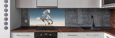 Panel para cocina Un caballo blanco galopando