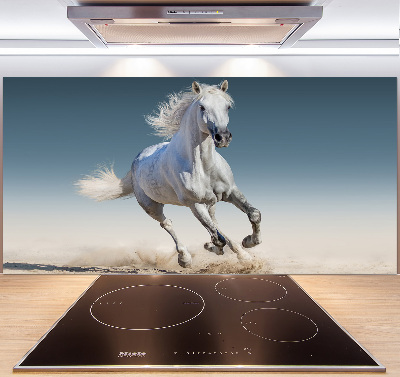 Panel para cocina Un caballo blanco galopando