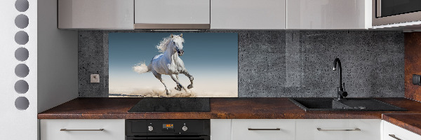 Panel para cocina Un caballo blanco galopando