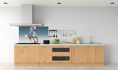 Panel para cocina Un caballo blanco galopando
