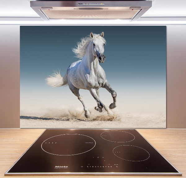 Panel para cocina Un caballo blanco galopando