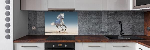 Panel para cocina Un caballo blanco galopando