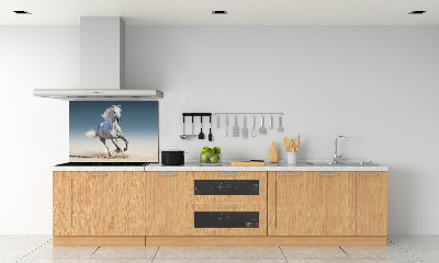 Panel para cocina Un caballo blanco galopando