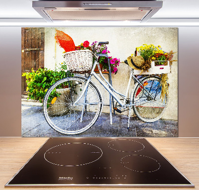 Salpicadero para cocina Bicicleta blanca