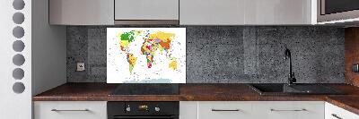 Panel para cocina Mapa del mundo