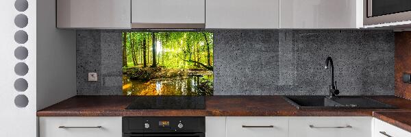 Panel antisalpicaduras Un estanque en el bosque