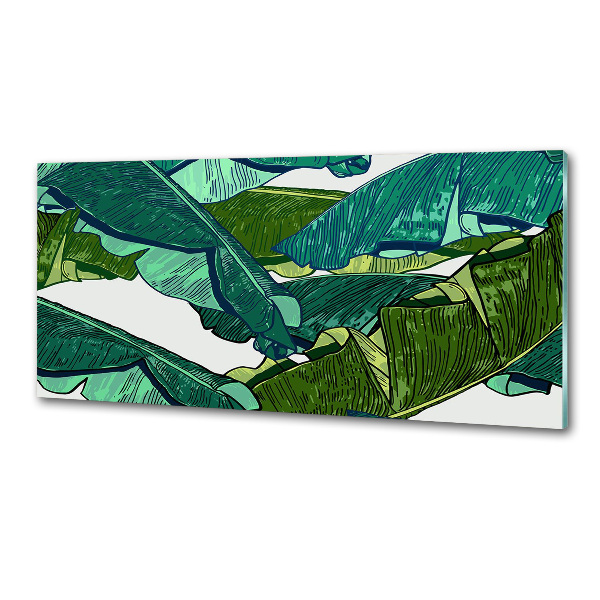 Panel de pared de cocina hojas de plátano
