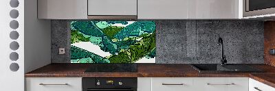 Panel de pared de cocina hojas de plátano