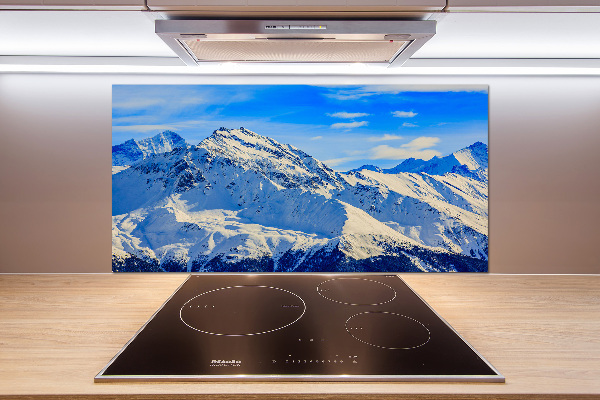 Panel de pared de cocina Los Alpes en invierno