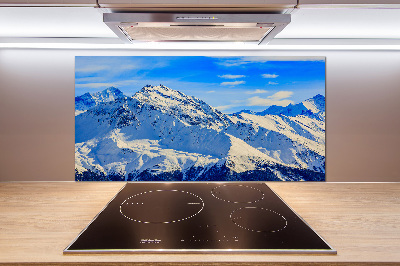 Panel de pared de cocina Los Alpes en invierno