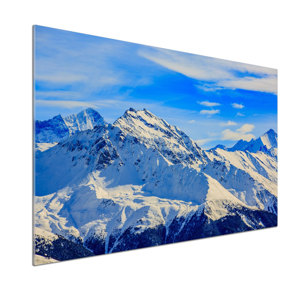 Panel de pared de cocina Los Alpes en invierno