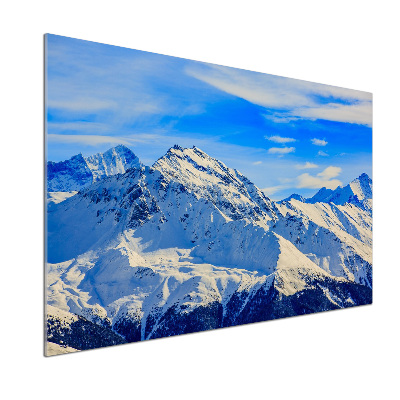 Panel de pared de cocina Los Alpes en invierno